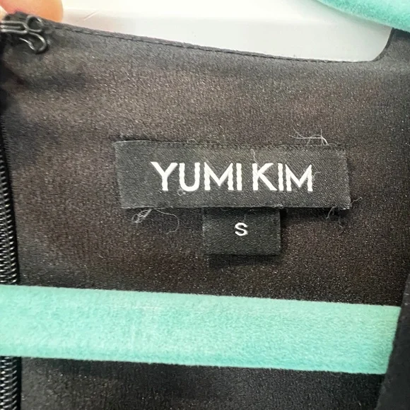 Yumi Kim black and floral dress, midi, high slit on side, Size S - Picture 2 of 7